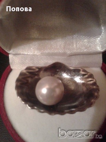 Уникален дизайнерски сребърен пръстен с перла