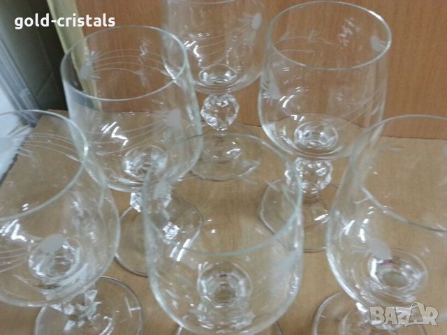 Кристални чаши за вино гравирани, снимка 7 - Антикварни и старинни предмети - 22743917