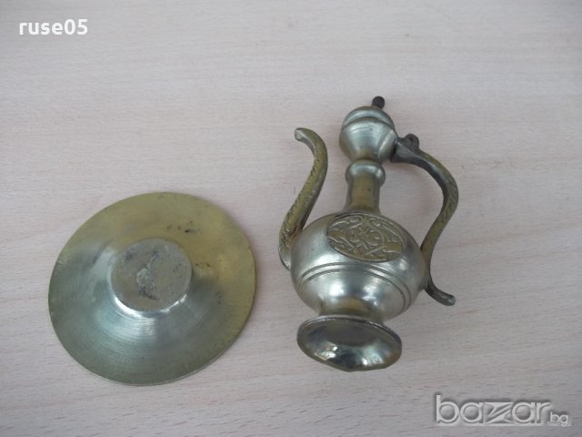 Каничка с чинийка бронзови - 277 гр., снимка 4 - Други ценни предмети - 20656663