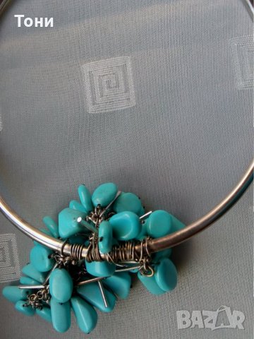 Сребърно колие с естествени камъни Oxette, снимка 5 - Колиета, медальони, синджири - 25842315