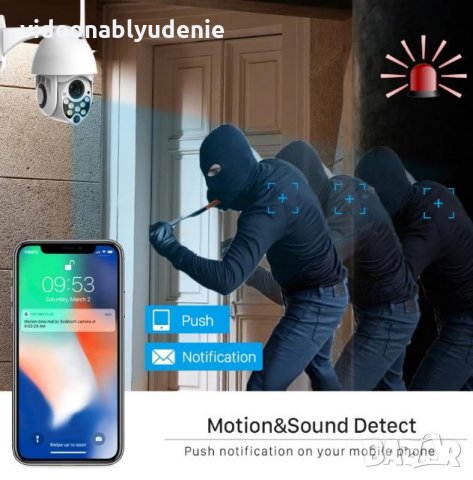 Водонепромокаема FULL HD 1080P PTZ 0~320° Моторизирана Камера Wi-Fi 3.6мм Леща Микрофон mSD Слот, снимка 5 - IP камери - 24814136