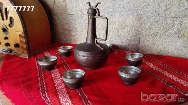 Стар кован меден сервиз , снимка 2 - Антикварни и старинни предмети - 17883998