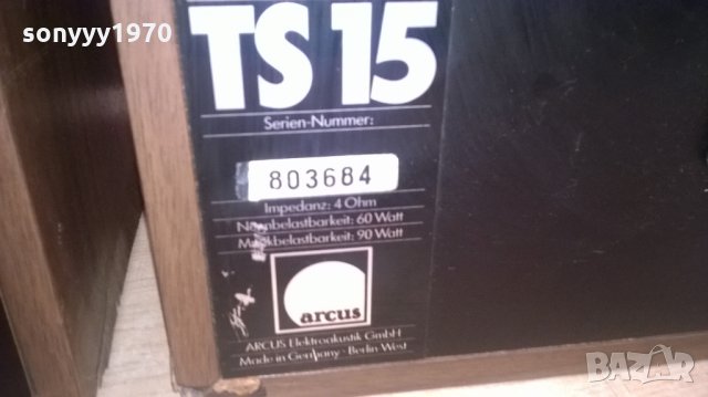 arcus ts15 2x90w/4ohm-made in west germany-внос швеицария, снимка 16 - Тонколони - 24088013