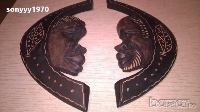АНТИК-Дървени фигури за стена-2бр-29х14см-внос швеицария, снимка 3 - Антикварни и старинни предмети - 17809978
