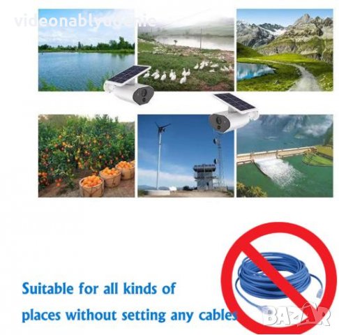 Водоустойчива Wi-Fi Соларна Камера FULL HD 1080P 2х18650 Батерии Микрофон Високоговорител Карта Слот, снимка 6 - Комплекти за видеонаблюдение - 25689497