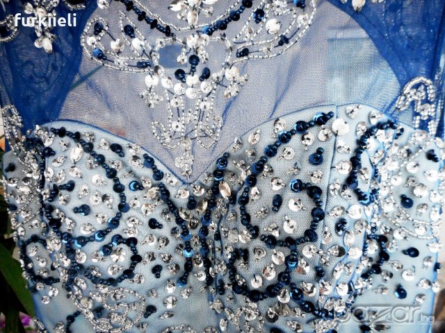 Официална вечерна синя рокля с пайети, снимка 10 - Рокли - 20382347
