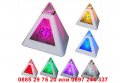 LED Часовник Пирамида сменящ цвета си в 7 цвята - код 0215, снимка 3