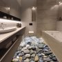 3D Камъни и вода море стикер постер лепенка за под баня самозалепващ