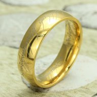 Властелинът на пръстена дизайн, 316l титаниева стомана,лазерно гравиран, цвят злато / сребро /черен, снимка 3 - Пръстени - 8681133