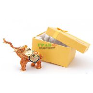Декоративна метална кутийка за бижута във формата на слон - фаберже, снимка 4 - Декорация за дома - 15763914