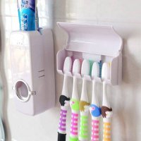 Диспенсър за паста за зъби и поставка за четки, снимка 7 - Други стоки за дома - 23032150