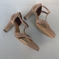 Естествена кожа бежови обувки mint&berry номер 39, снимка 11 - Дамски обувки на ток - 24785660