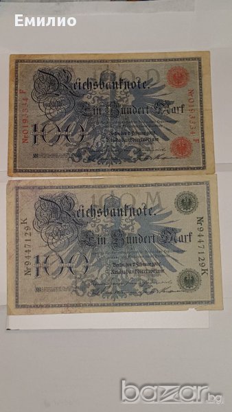 GERMANY ЛОТ 1908  100 MARK WITH RED AND GREEN SEAL, снимка 1