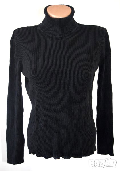 Дамска блуза черно поло еластична, снимка 1