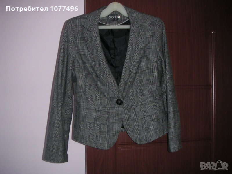 Памучно Сако Карирано Дамско Сако марка OGGI Дамски Вълнени Сака Кашмир , снимка 1