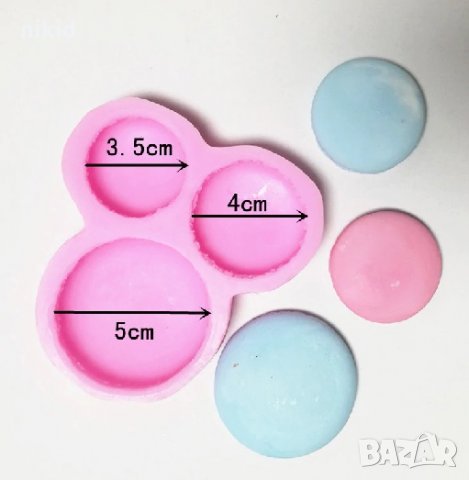 3 размера Макарон Макарони силиконов молд за фондан украса торта декорация шоколад гипс сапун свещ, снимка 3 - Форми - 25510617