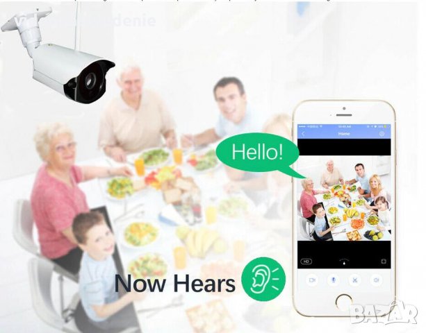 FULL HD 1080р 2 Mpx Водоустойчива IP Wi-Fi Камера Двупосочен Интерком Микрофон Говорител Карта Слот, снимка 8 - IP камери - 25764629