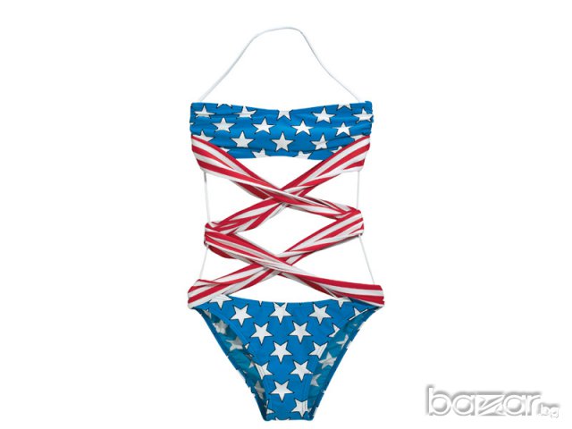 ADIDAS ORIGINALS JEREMY SCOTT USA FLAG AND STARS PRINT Дамски Бански size M, снимка 2 - Бански костюми - 6449536
