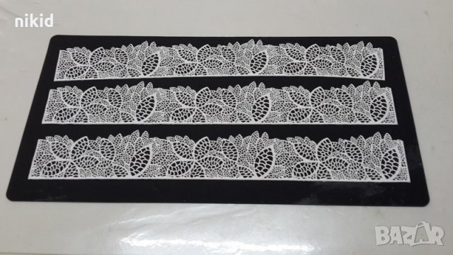 Огромна Тройна дантела мрежа Дантелени листа силиконов молд форма за украса торта гъмпейст захарна, снимка 2 - Форми - 22487866