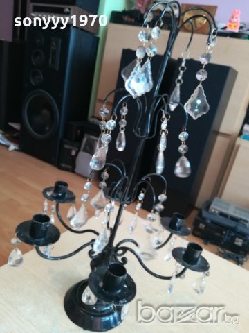 немски свещник с висулки-метален-55х35см-внос швеицария, снимка 4 - Антикварни и старинни предмети - 20892036