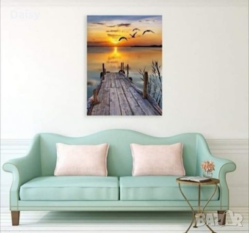 Диамантен гоблен"Залез на морето", снимка 3 - Гоблени - 25028966