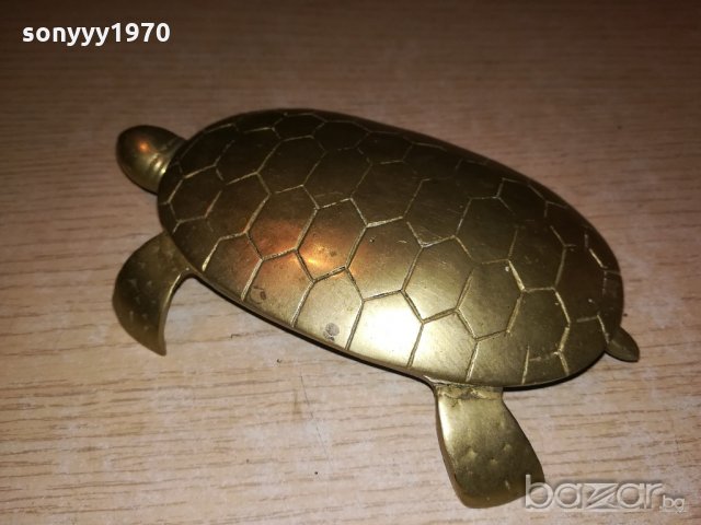 антика костенурка-ретро колекция-мед/месинг-внос франция, снимка 4 - Колекции - 21303331