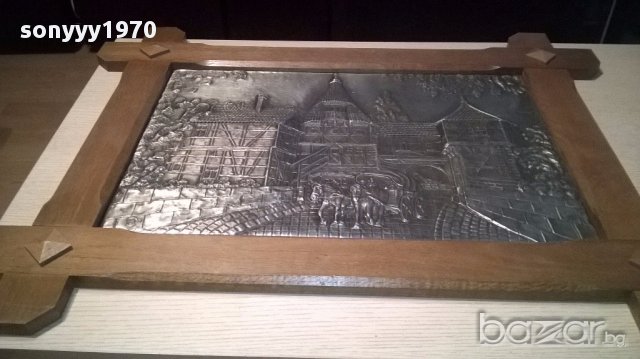 Голяма картина/пластика с дървена рамка 84/64см-внос швеицария, снимка 11 - Антикварни и старинни предмети - 14880408