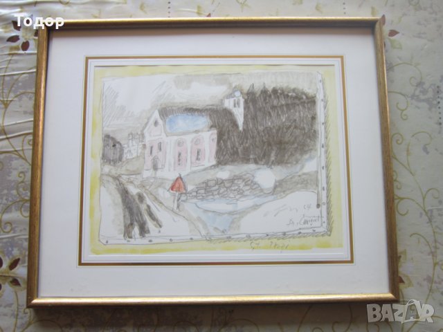 Страхотна стара картина офорт литография , снимка 7 - Картини - 25684931