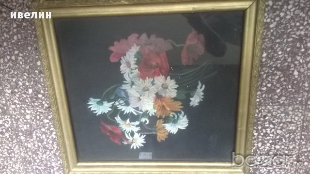 стара картина-цветя, снимка 2 - Картини - 14599991