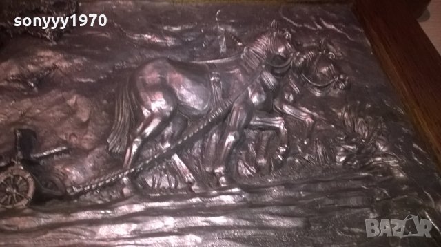 тежка картина-оран-дърво/олово-внос швеицария, снимка 7 - Колекции - 24148125