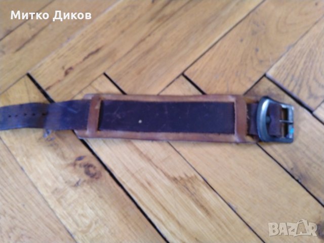 Каишка часовник естествена кожа винтидж ръчна изработка, снимка 2 - Други - 24998665