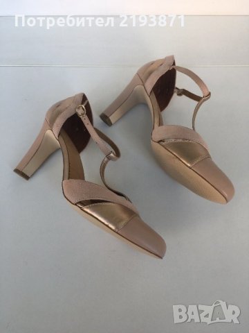 Естествена кожа бежови обувки mint&berry номер 39, снимка 11 - Дамски обувки на ток - 24785660