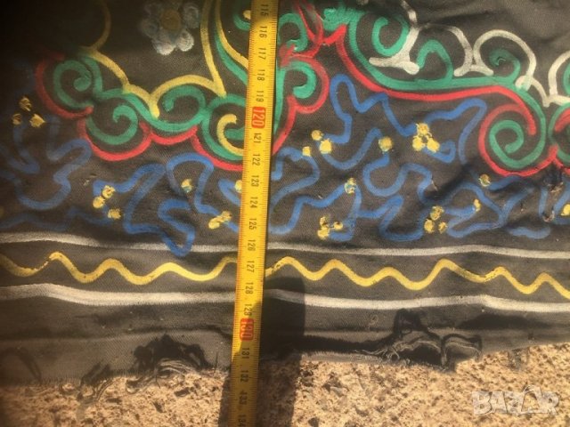 Много голям, стар,рисуван ковьор , снимка 3 - Антикварни и старинни предмети - 25908329