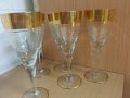Ретро стъклени чаши с богата позлата , снимка 1 - Антикварни и старинни предмети - 22383042