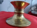 Стар Масивен Бронзов Свещник за Дебела Свещ, снимка 2
