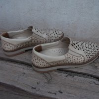 Дамски резани обувки от естествена кожа , снимка 2 - Дамски ежедневни обувки - 25692681