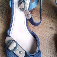 Esprit , летни сандали с ток ,дънкови обувки, снимка 2 - Сандали - 12491663