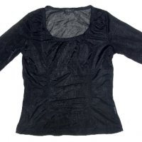 Pinko Italy дамска черна прозрачна блуза, снимка 2 - Корсети, бюстиета, топове - 23496440