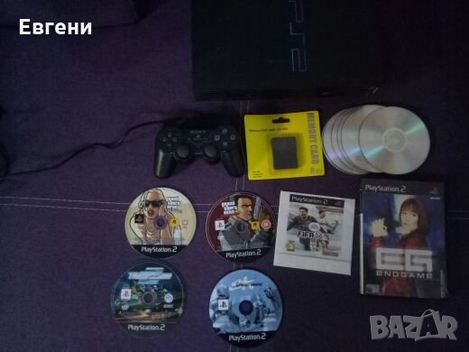 Плейстейшън 2 Playstation 2 пълен комплект с 10бр. Игри на дискове, снимка 1