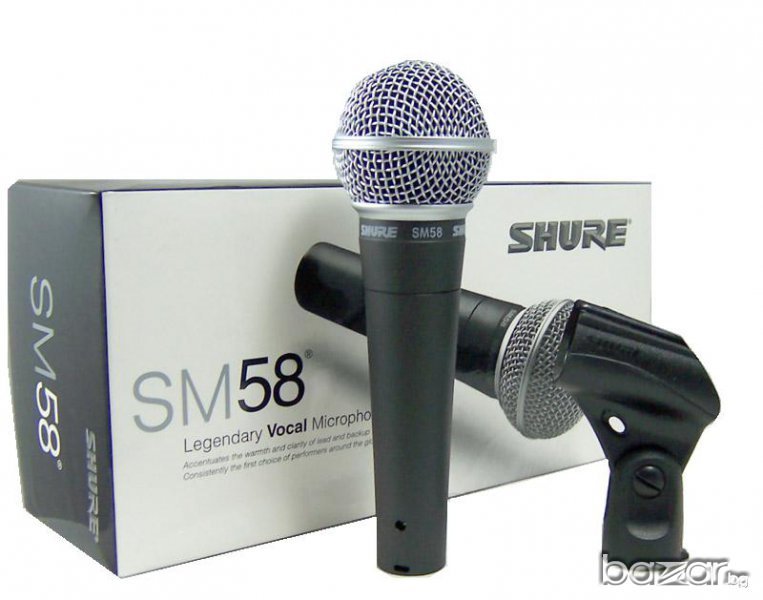 НАЛИЧЕН!!Вокален микрофон Shure Sm58 за караоке и презентации, жичен, снимка 1
