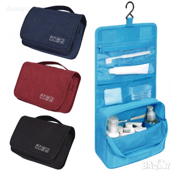 815 Козметичен несесер за пътуване с много прегради чанта за тоалетни принадлежности, снимка 1