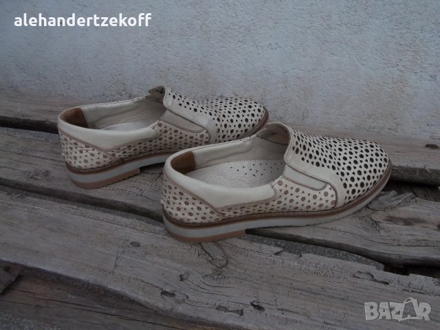 Дамски резани обувки от естествена кожа , снимка 2 - Дамски ежедневни обувки - 25692681