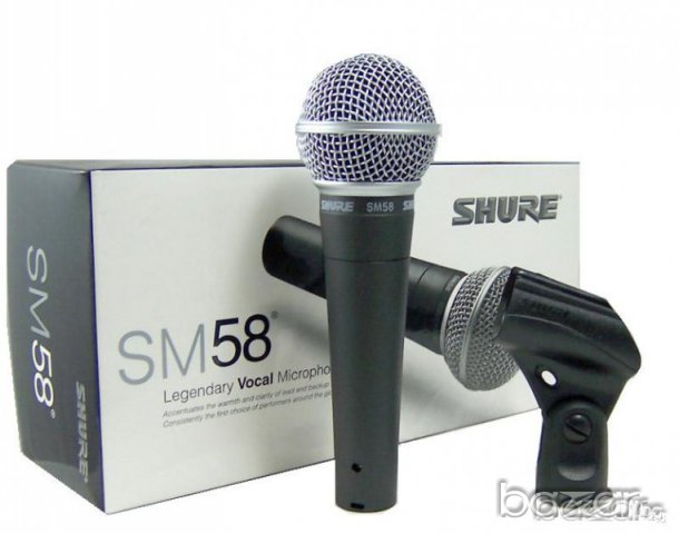 НАЛИЧЕН!!Вокален микрофон Shure Sm58 за караоке и презентации, жичен, снимка 1 - Караоке - 12847782