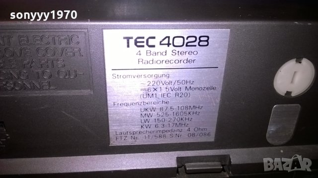 tec 4028 cassete radio recorder-внос швеицария, снимка 14 - Ресийвъри, усилватели, смесителни пултове - 22888622