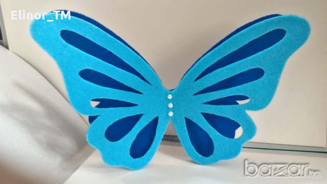 Ръчно изработена покана пеперуда от филц, снимка 4 - Други - 14911192