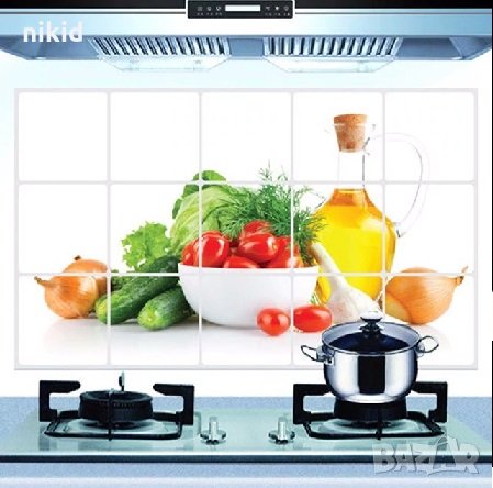 Зеленчуци и подправки лепенка стикер имитация плочки за плот на кухня, снимка 1 - Други - 24398646