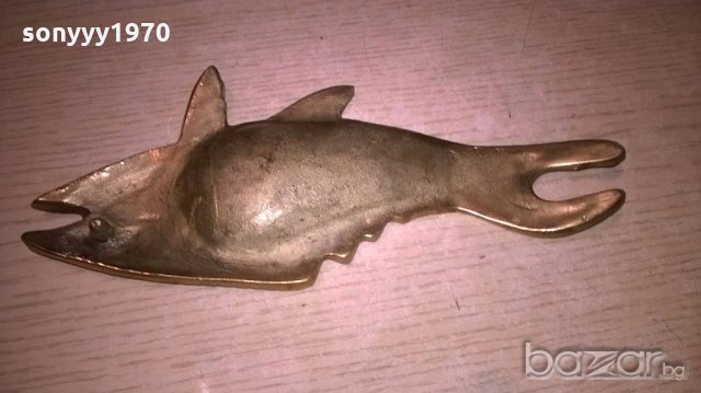риба-пепелник-мед/месинг-20х9см-внос швеицария, снимка 11 - Колекции - 19989437