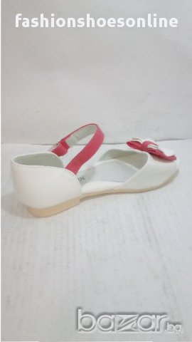 Детски сандали HUA HONG бяло и розово панделка ест.стелка, снимка 4 - Детски сандали и чехли - 14752035