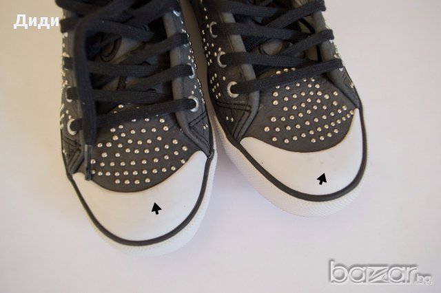 Естествена кожа, тъмносиви дамски кецове Guess - 37, снимка 7 - Кецове - 17371108