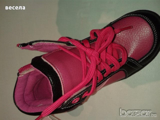 Кецове за момичета - спортни обувки цвят циклама с черно, снимка 4 - Детски гуменки - 14034080